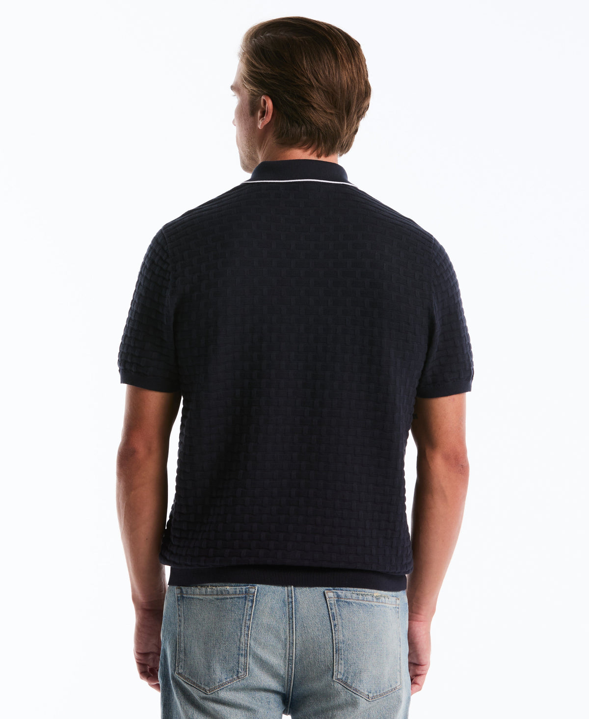 Original Penguin Links Quarter Zip Sweater Polo