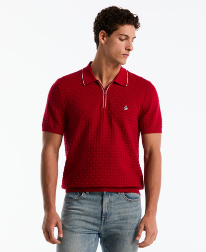 Original Penguin Links Quarter Zip Sweater Polo