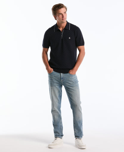 Original Penguin Links Quarter Zip Sweater Polo