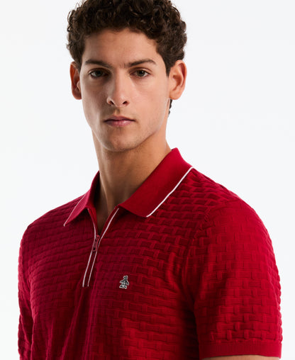 Original Penguin Links Quarter Zip Sweater Polo