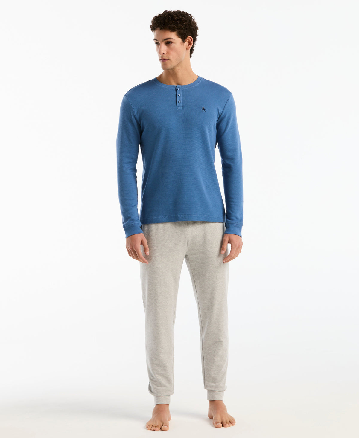 Original Penguin Long Sleeve Waffle Henley Shirt