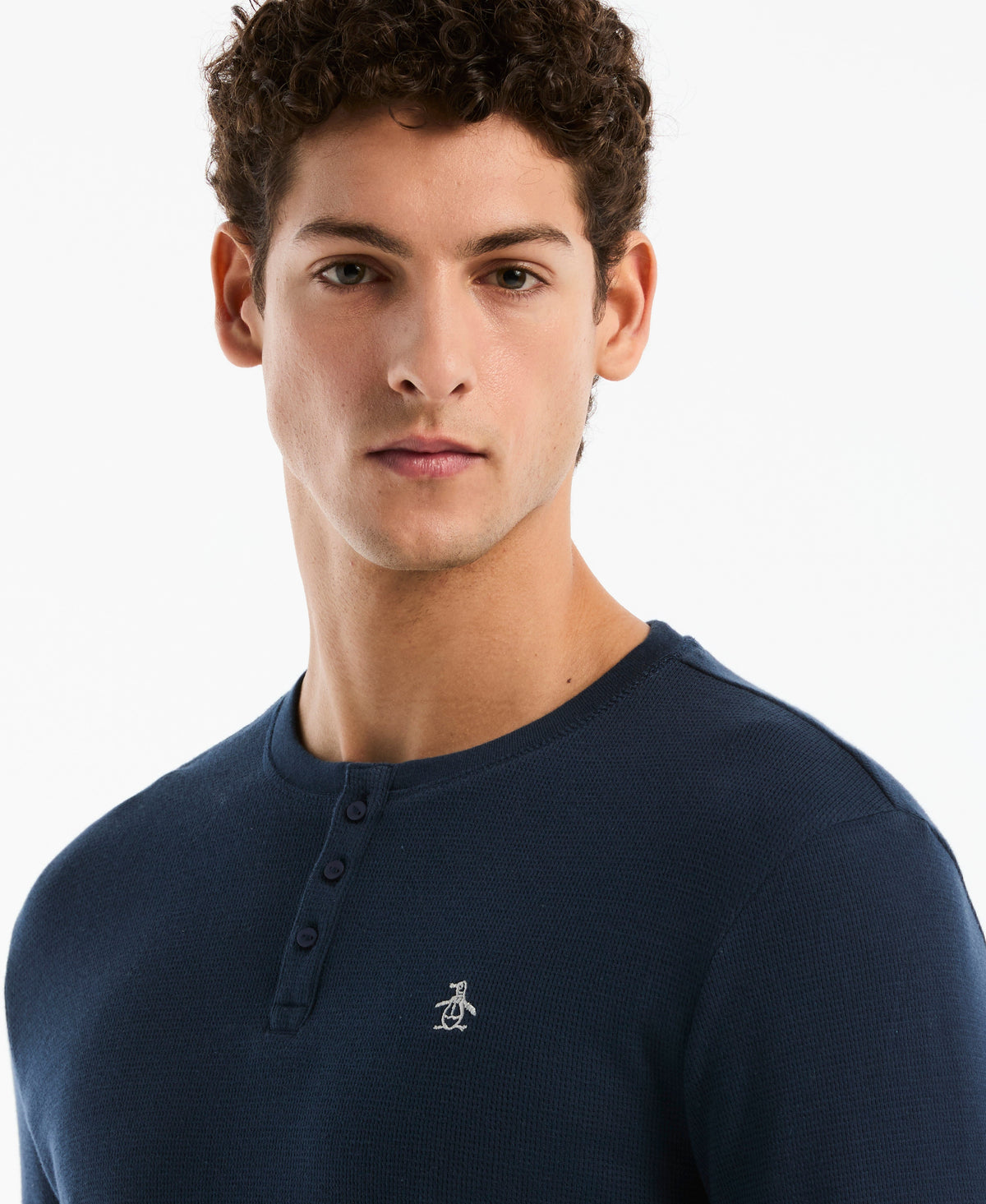 Original Penguin Long Sleeve Waffle Henley Shirt