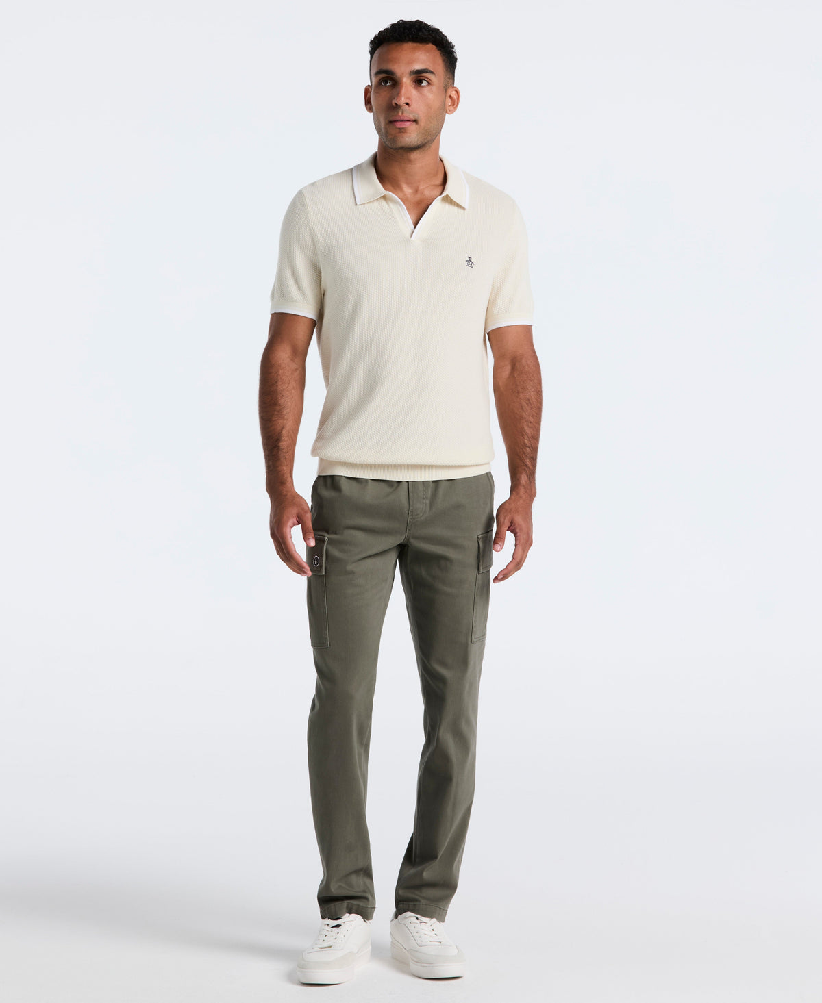 Original Penguin Microsanded Drawstring Cargo Pant