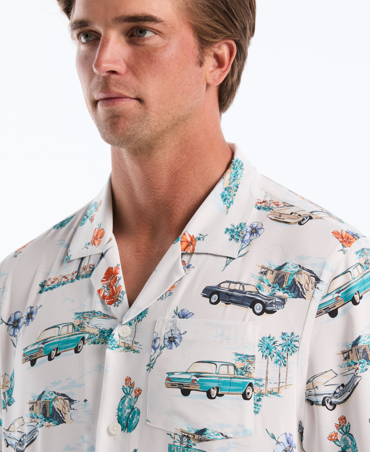 Original Penguin Novelty Car Print Camp Shirt