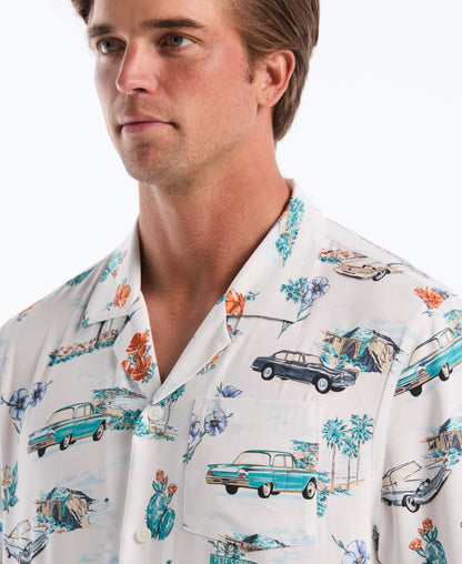 Original Penguin Novelty Car Print Camp Shirt