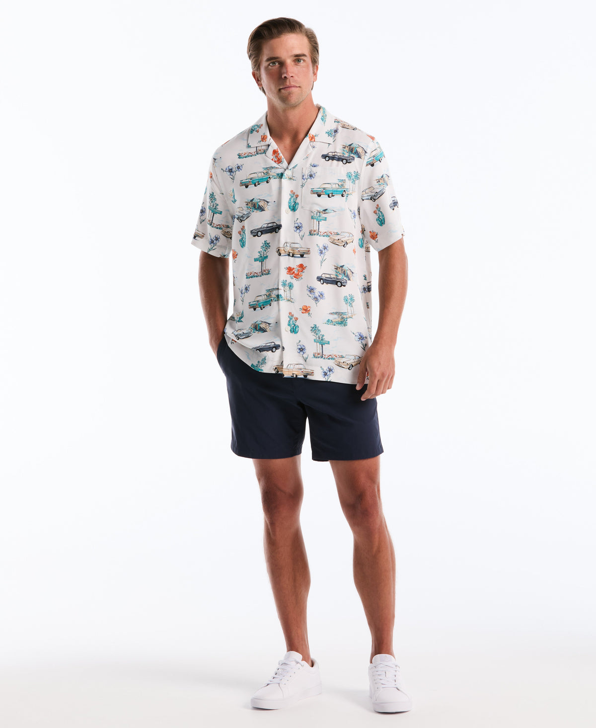 Original Penguin Novelty Car Print Camp Shirt