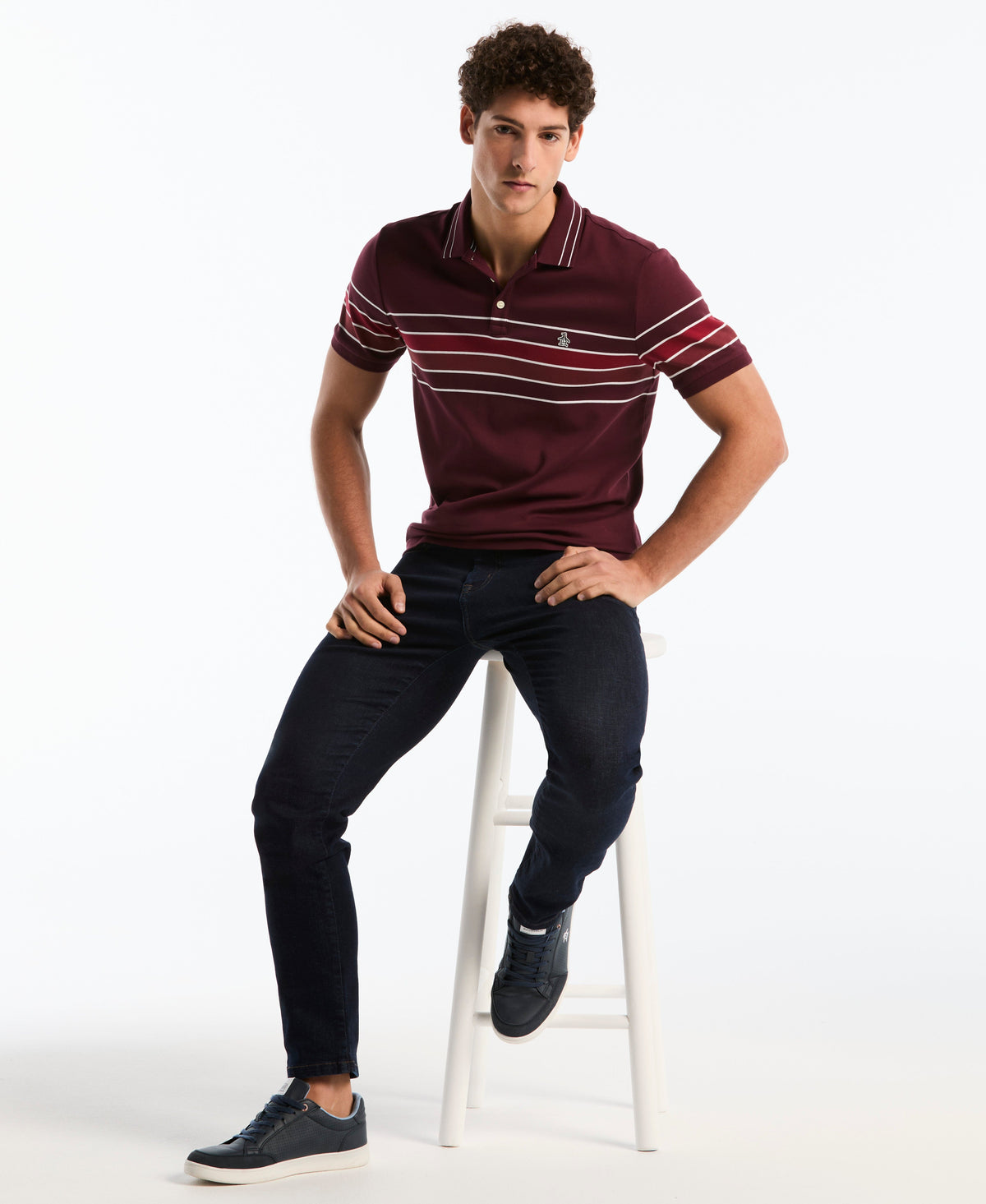 Original Penguin Organic Cotton Engineered Chest Stripe Polo