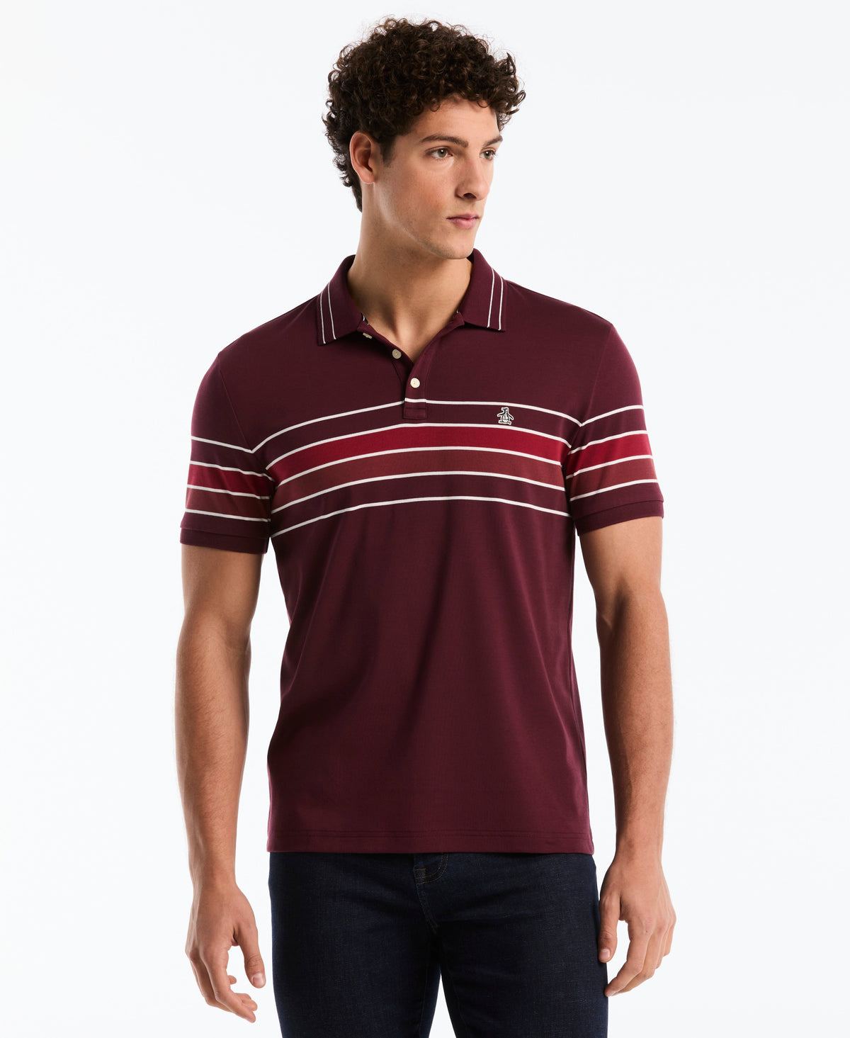 Original Penguin Organic Cotton Engineered Chest Stripe Polo