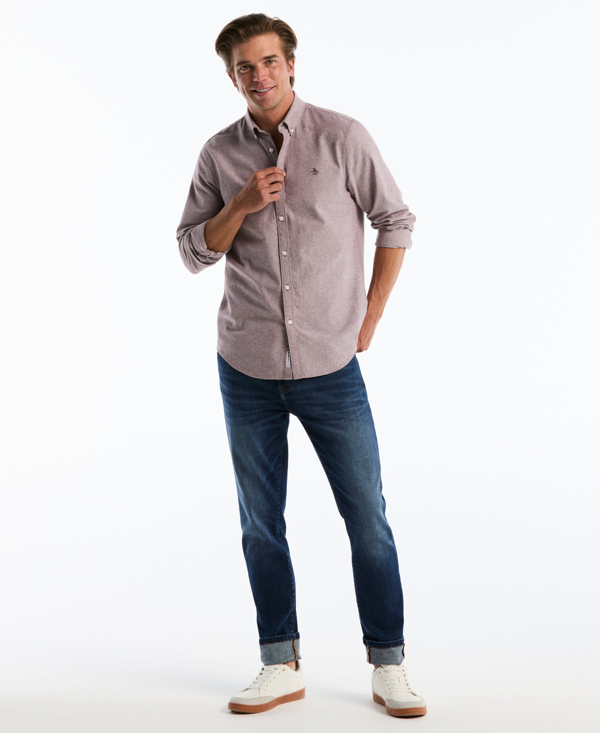 Original Penguin Oxford Long Sleeve Button-Down Shirt