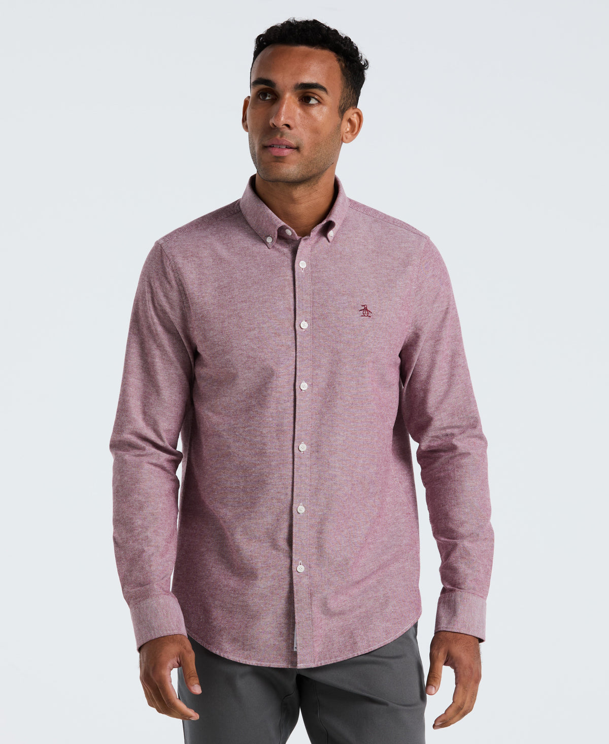 Original Penguin Oxford Long Sleeve Button-Down Shirt