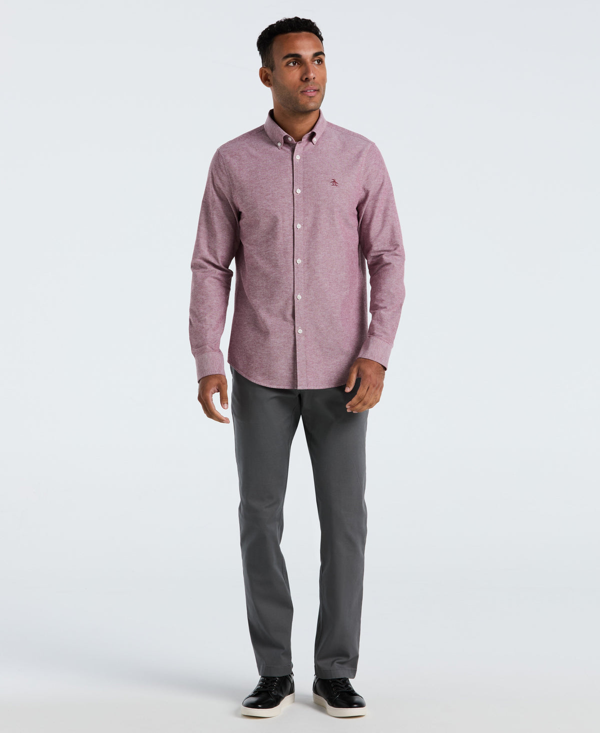 Original Penguin Oxford Long Sleeve Button-Down Shirt