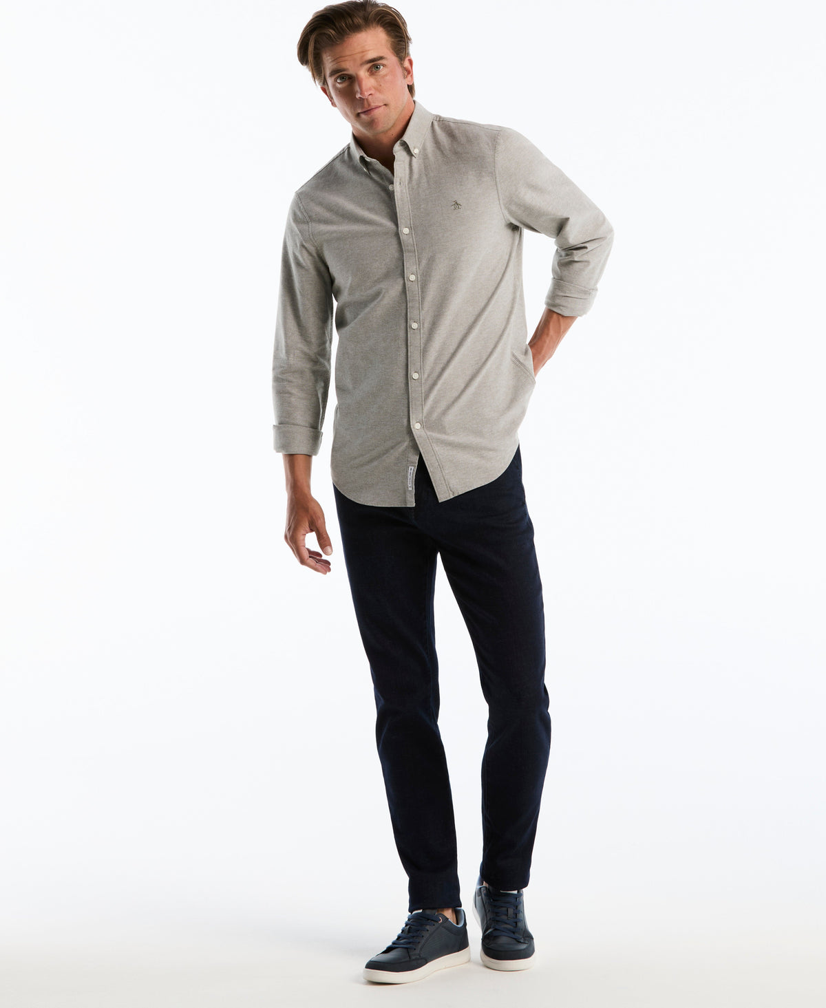 Original Penguin Oxford Long Sleeve Button-Down Shirt