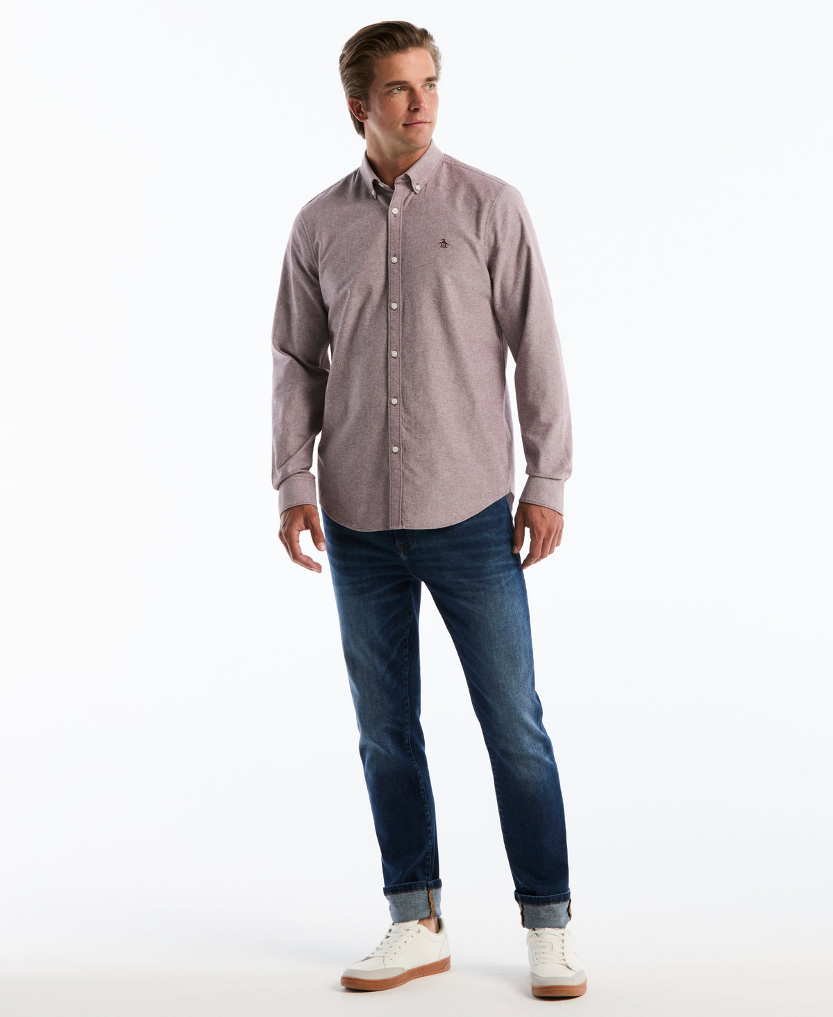 Original Penguin Oxford Long Sleeve Button-Down Shirt