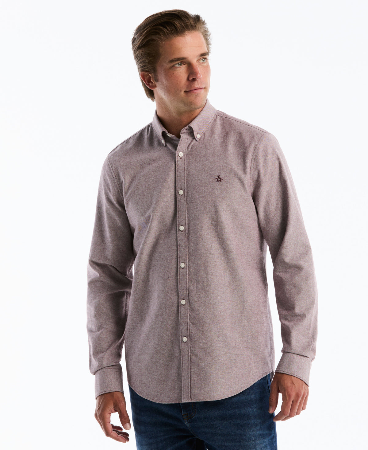 Original Penguin Oxford Long Sleeve Button-Down Shirt