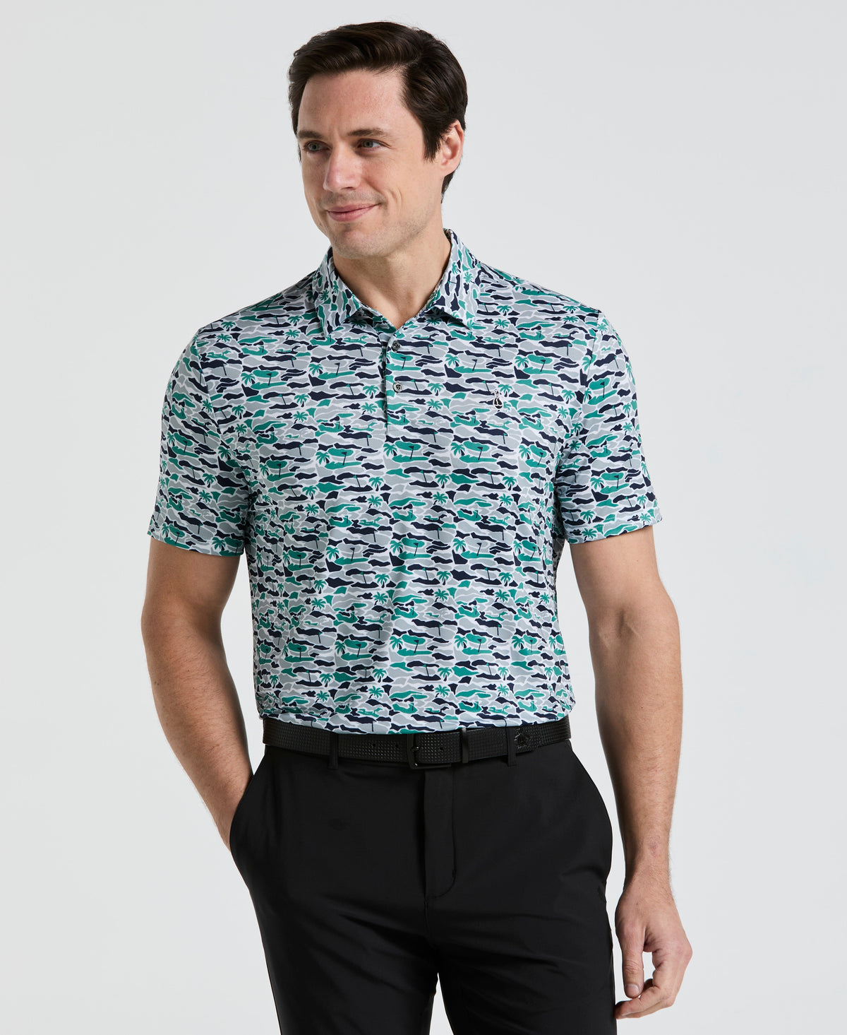 Original Penguin Palm Tree Bunker Print Golf Polo