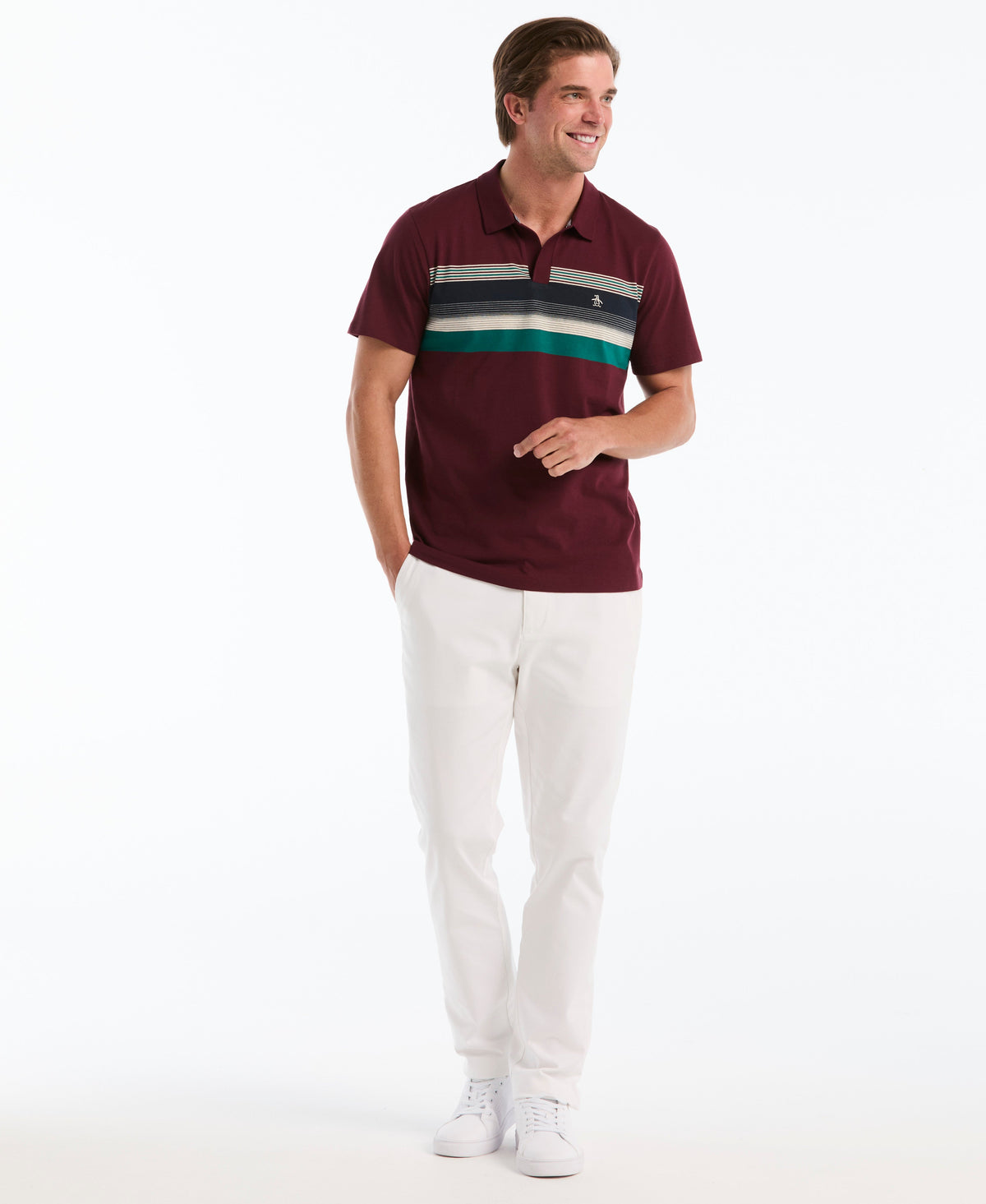 Original Penguin Pentacolor Chest Striped Polo