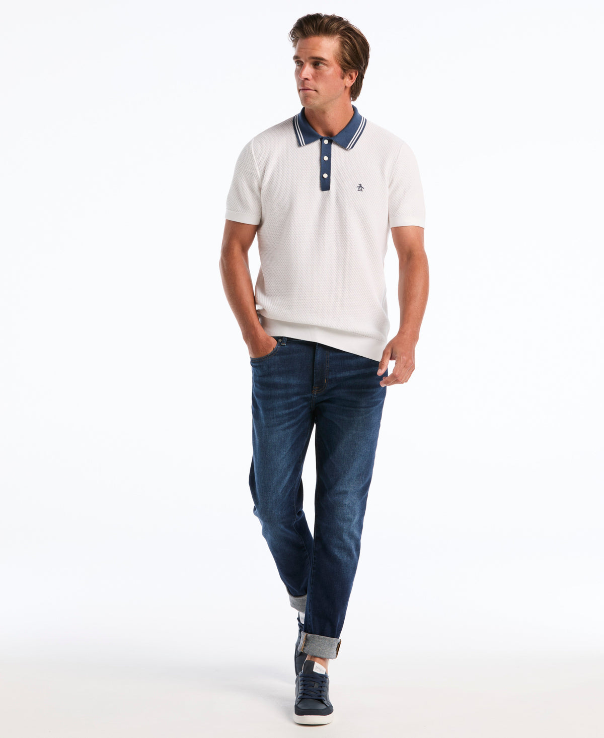 Original Penguin Popcorn Stitch Sweater Polo