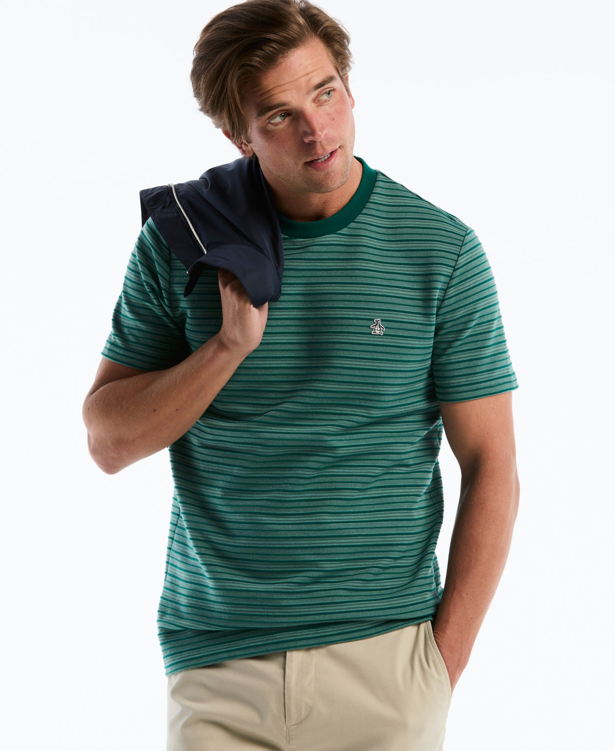 Original Penguin Raised Ottoman Stripe Tee