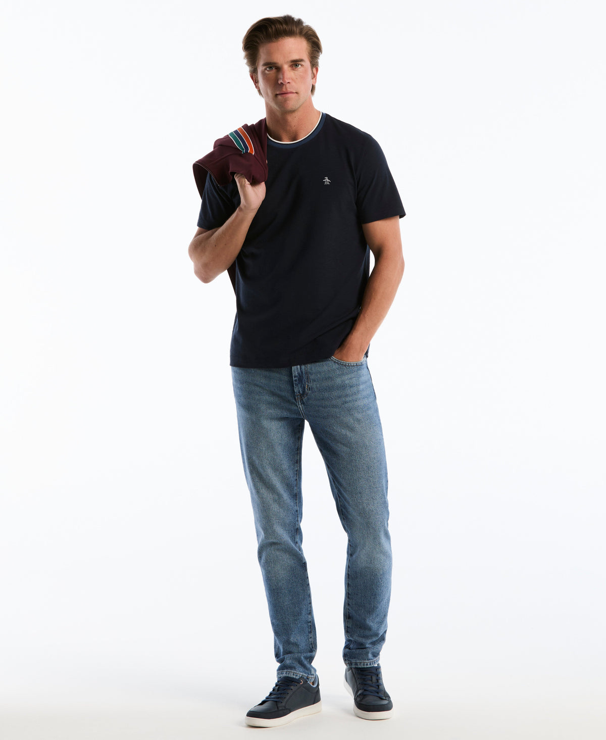 Original Penguin Slub Tipped Cotton Tee