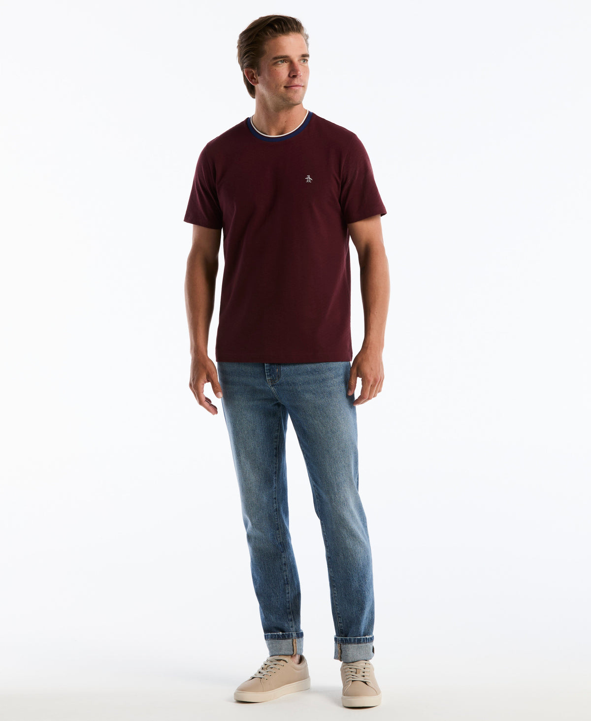 Original Penguin Slub Tipped Cotton Tee