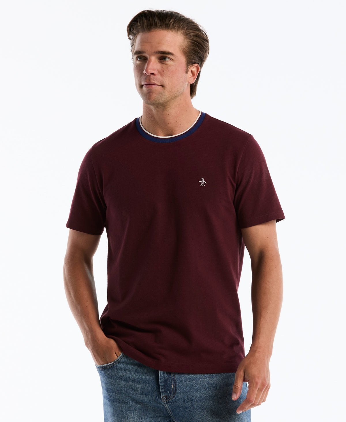 Original Penguin Slub Tipped Cotton Tee