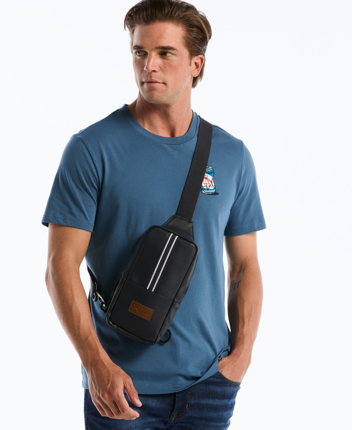 Original Penguin Striped Crossbody Bag