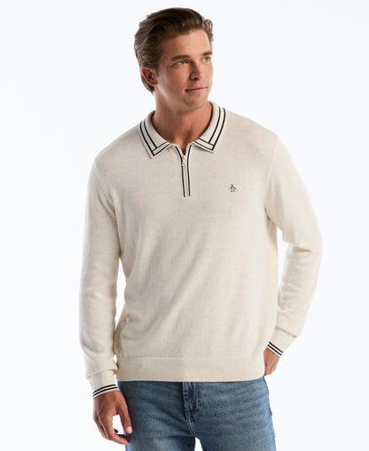 Original Penguin Tipped Quarter Zip Sweater Polo