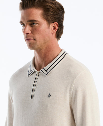 Original Penguin Tipped Quarter Zip Sweater Polo