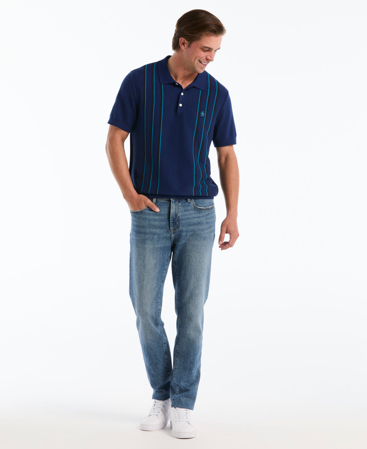 Original Penguin Vertical Stripe Sweater Polo