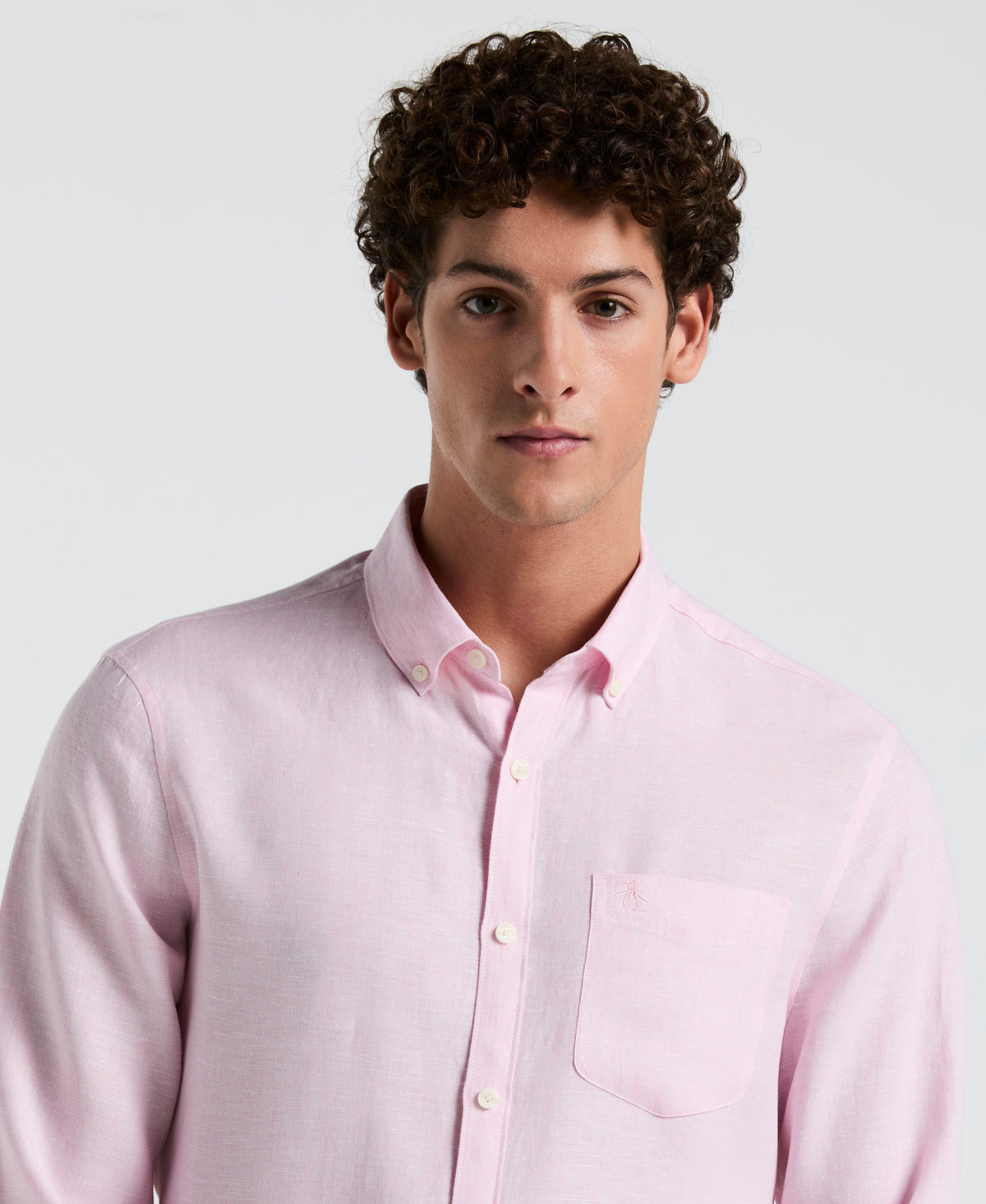 Original Penguin Washed Linen Long Sleeve Shirt