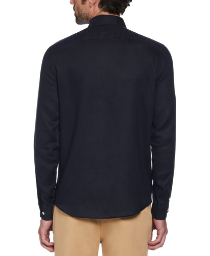 Original Penguin Washed Linen Long Sleeve Shirt