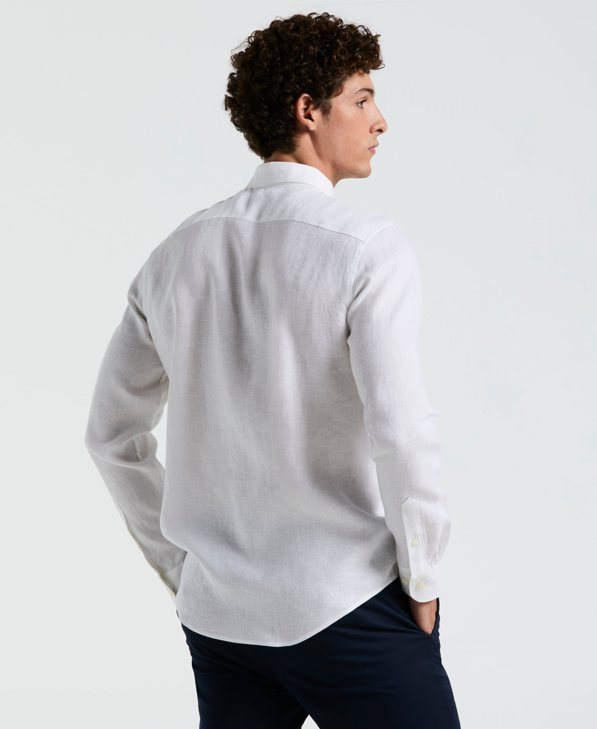 Original Penguin Washed Linen Long Sleeve Shirt