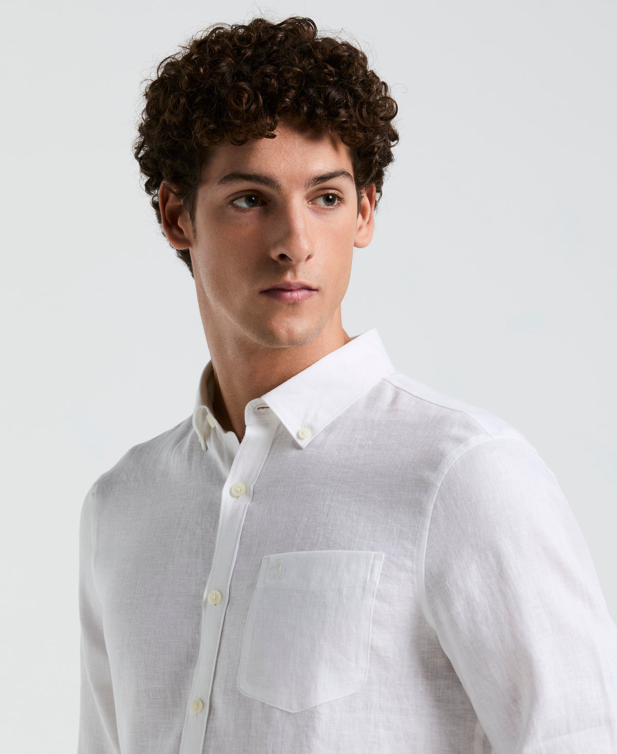 Original Penguin Washed Linen Long Sleeve Shirt