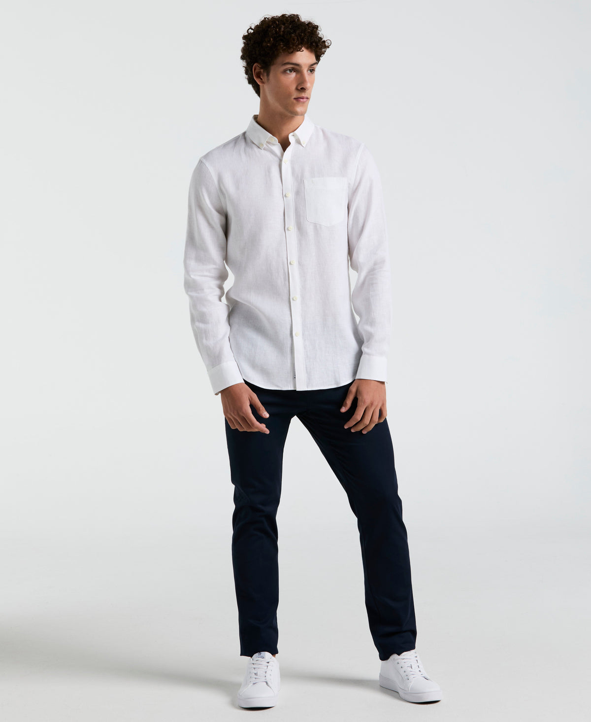 Original Penguin Washed Linen Long Sleeve Shirt