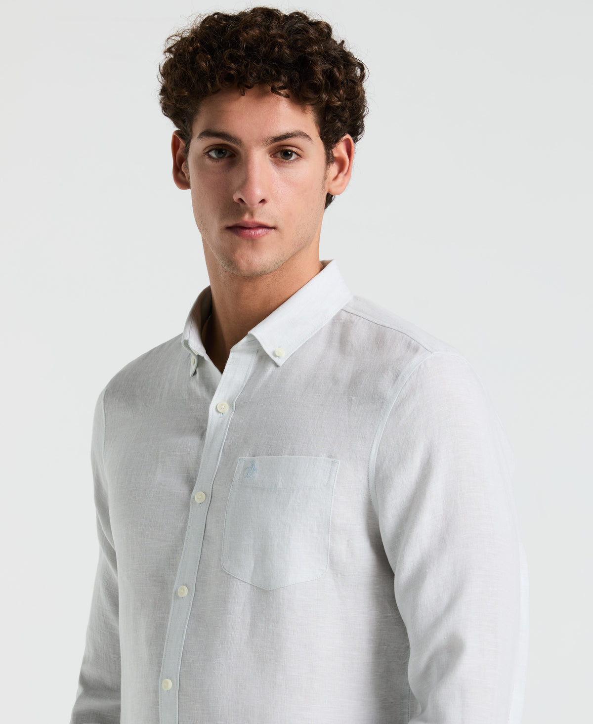 Original Penguin Washed Linen Long Sleeve Shirt