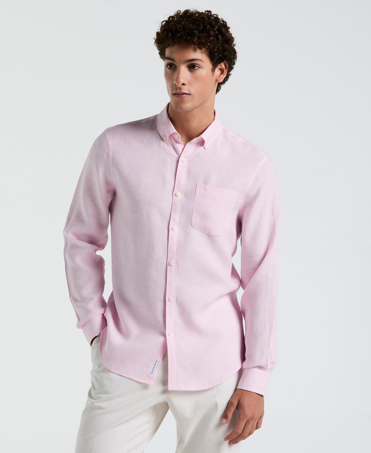 Original Penguin Washed Linen Long Sleeve Shirt