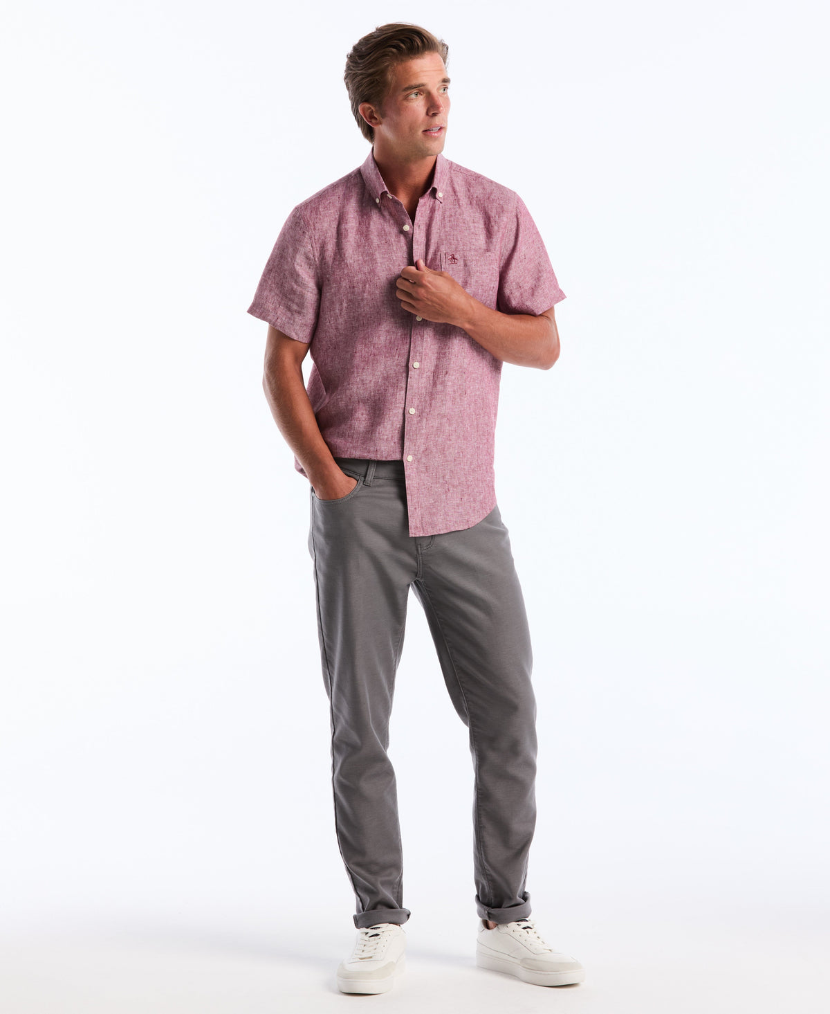 Original Penguin Washed Linen Pocket Shirt