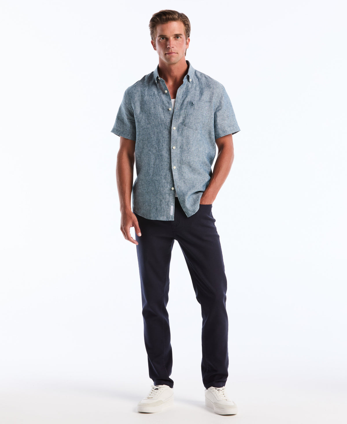 Original Penguin Washed Linen Pocket Shirt