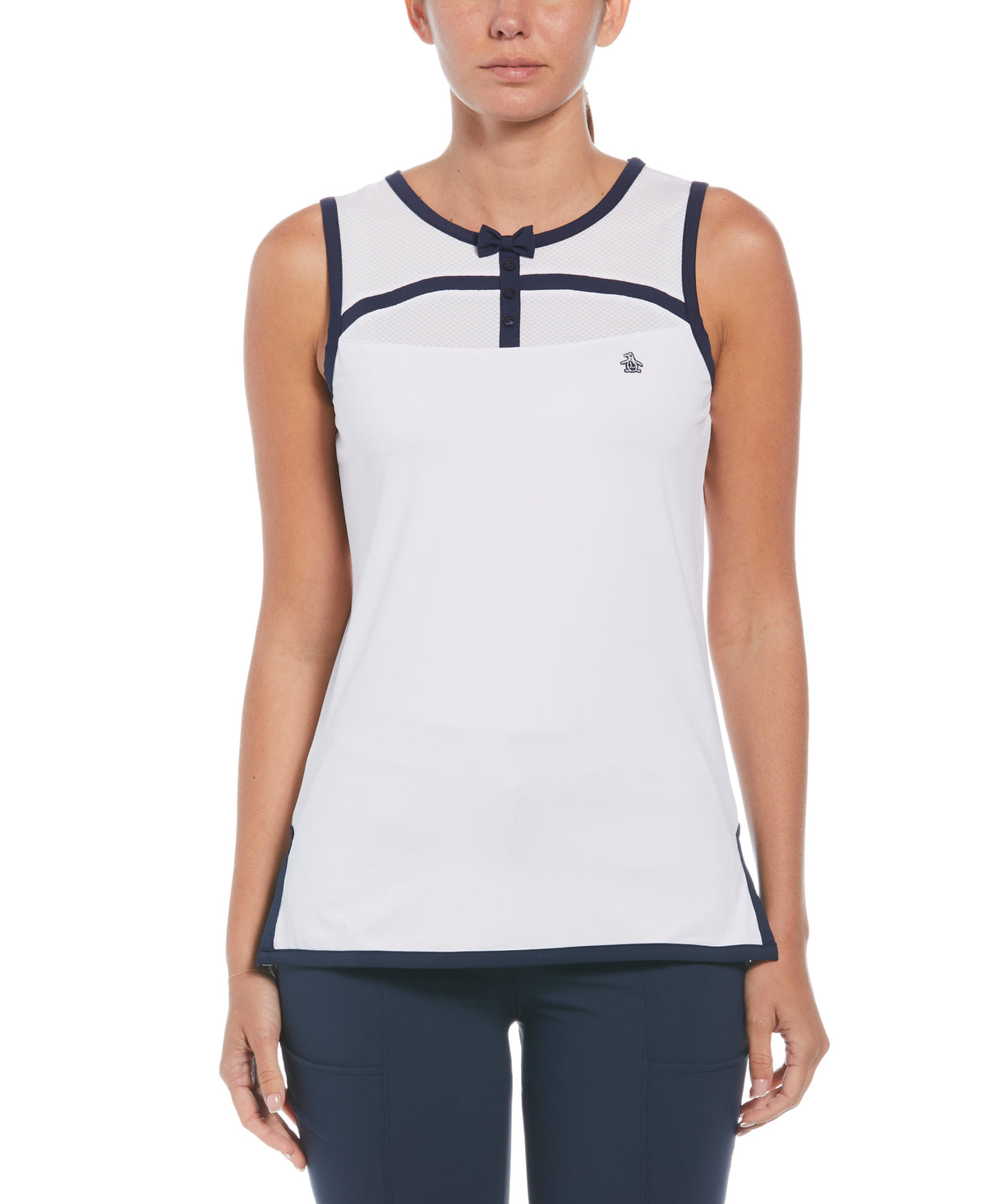 Original Penguin Women's Contrast Bow Golf Tank