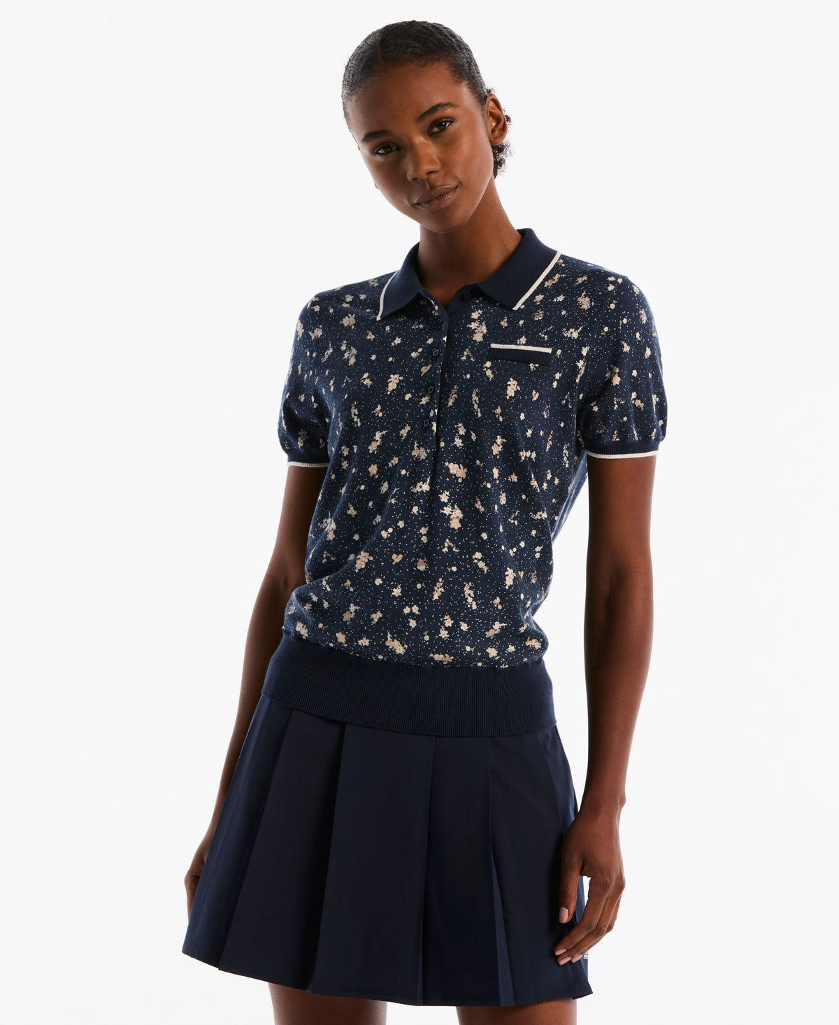 Original Penguin Women's Floral Pocket Golf Sweater Polo