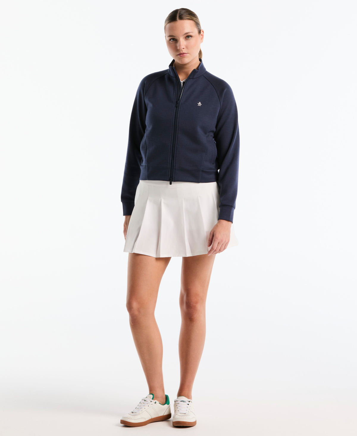 Original Penguin Women's Full-Zip Textured Knit Golf Jacket
