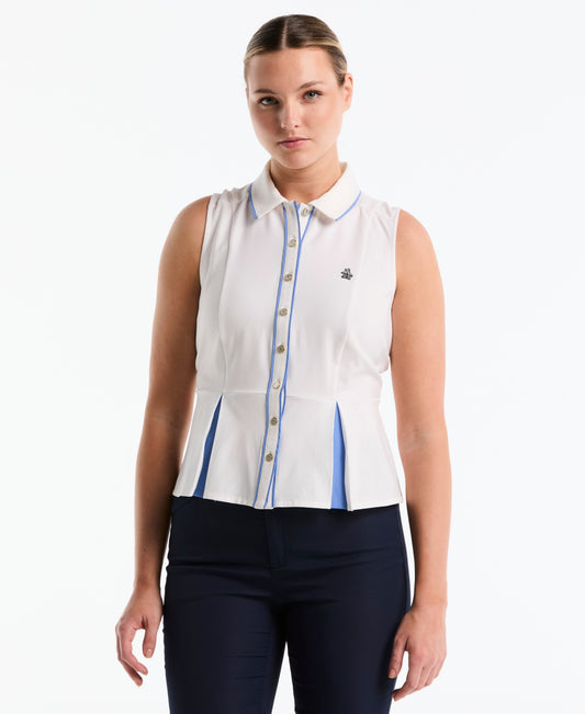Original Penguin Women's Peplum Blocked Golf Polo