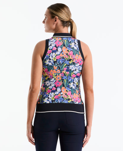 Original Penguin Women's Sketch Floral Sleeveless Golf Polo